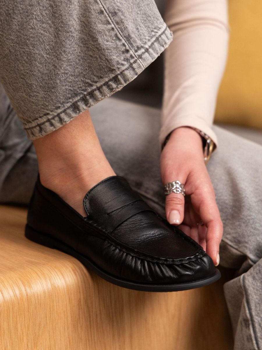 Мокасини чорні з натуральної шкіри Comfort Soft, фото 4