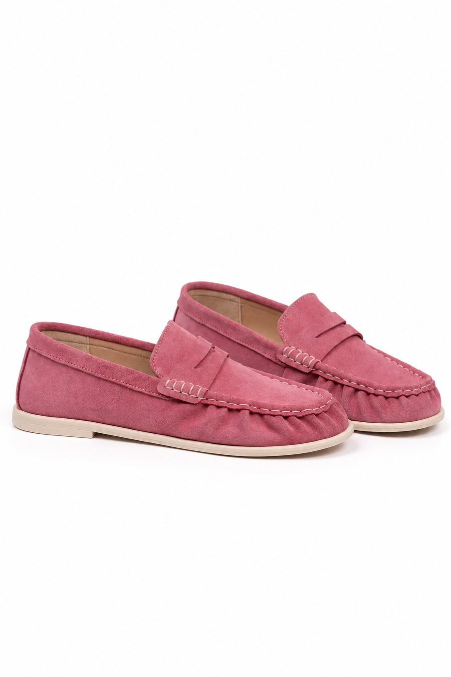 Мокасини рожеві з натуральної замші Comfort Soft